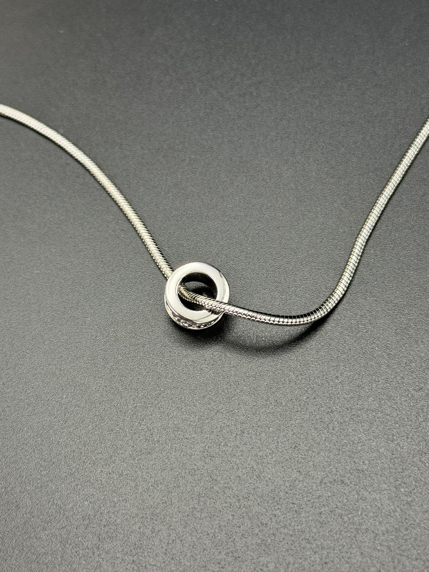Dior CD Logo Crystal Snake Chain Necklace