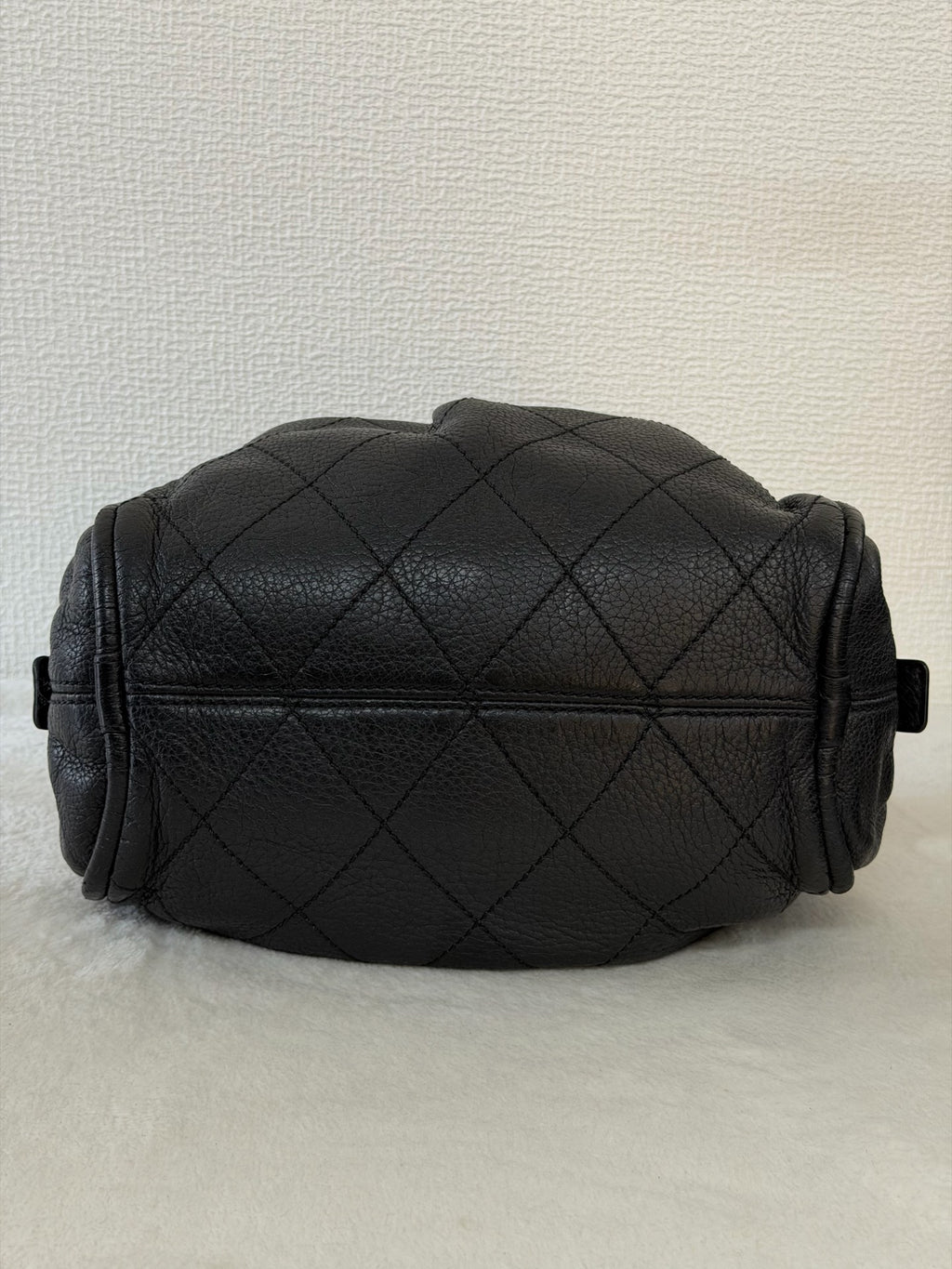 CHANEL Black Leather Bucket Handbag