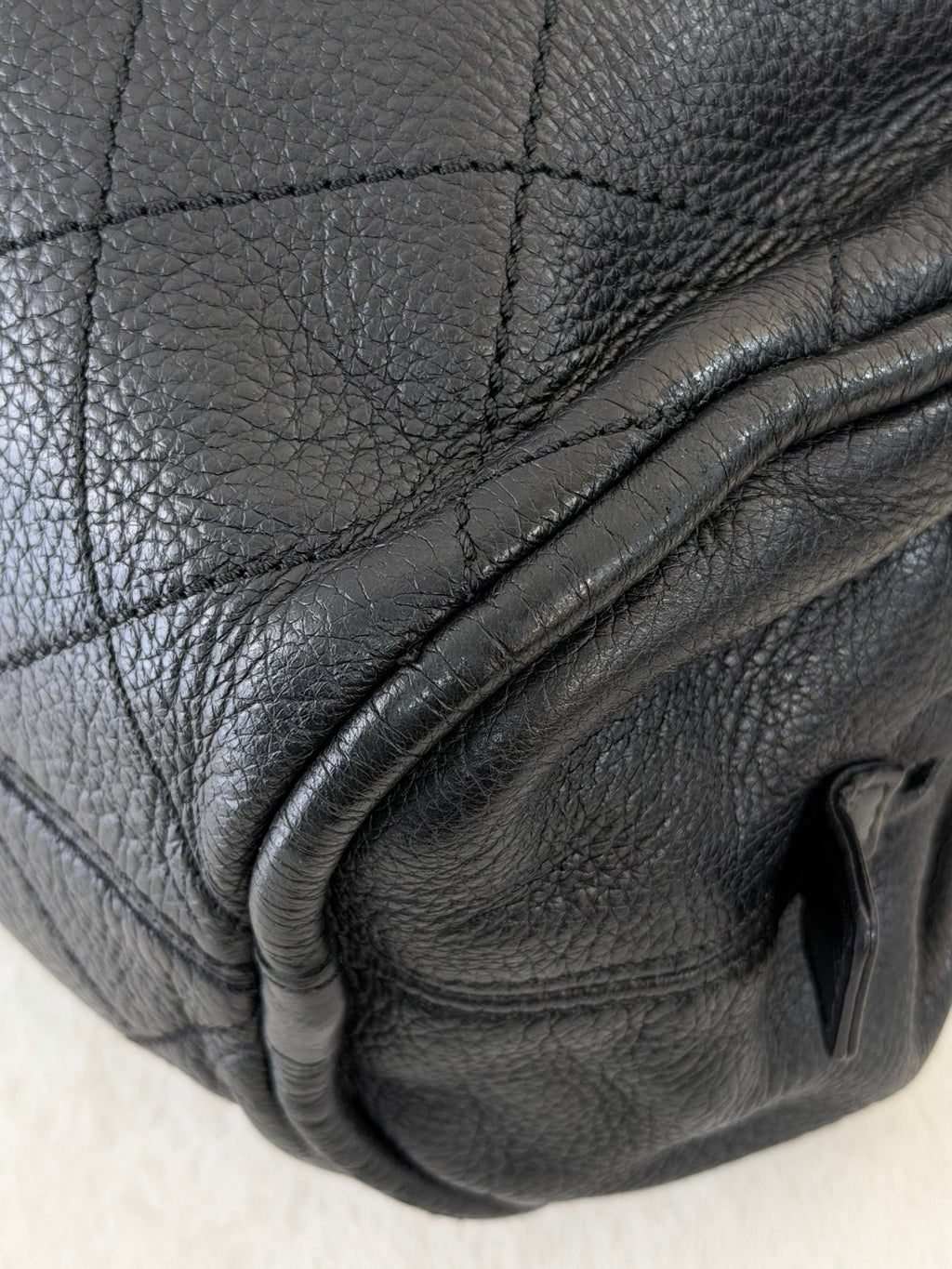 CHANEL Black Leather Bucket Handbag