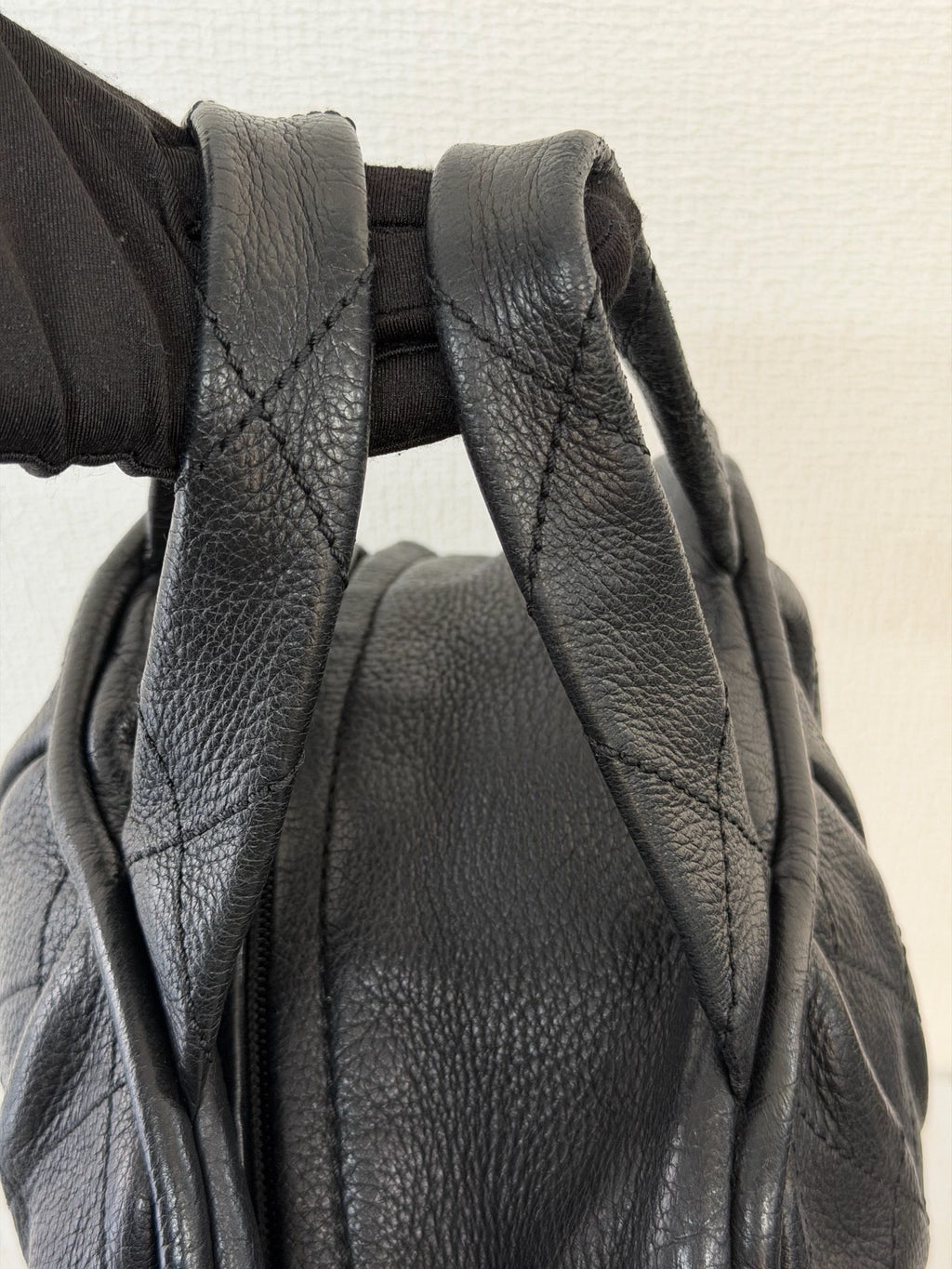 CHANEL Black Leather Bucket Handbag
