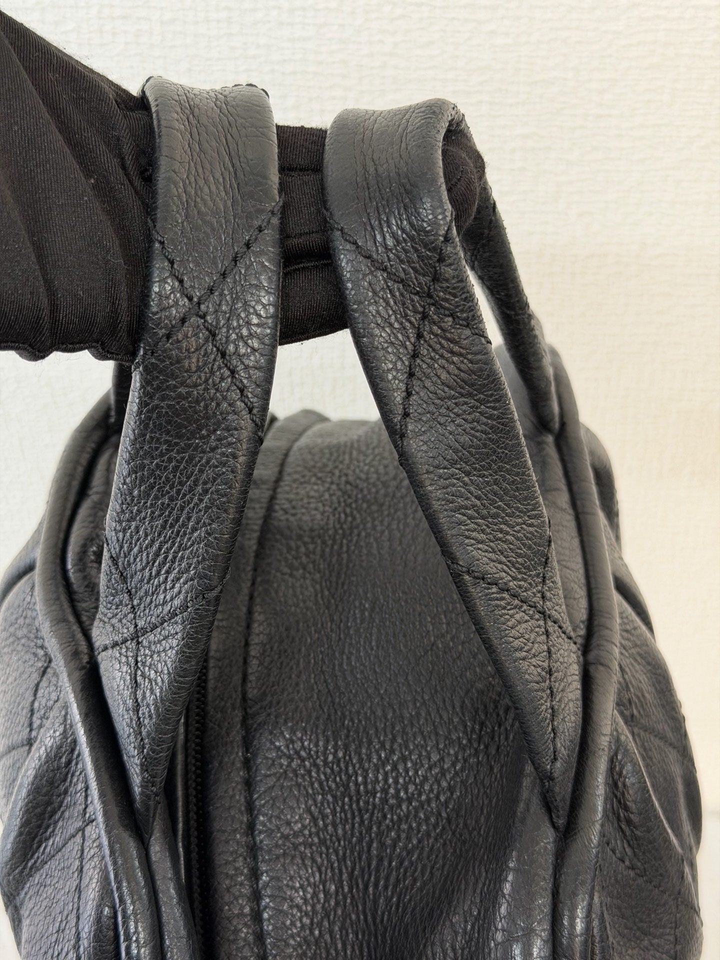 CHANEL Black Leather Bucket Handbag