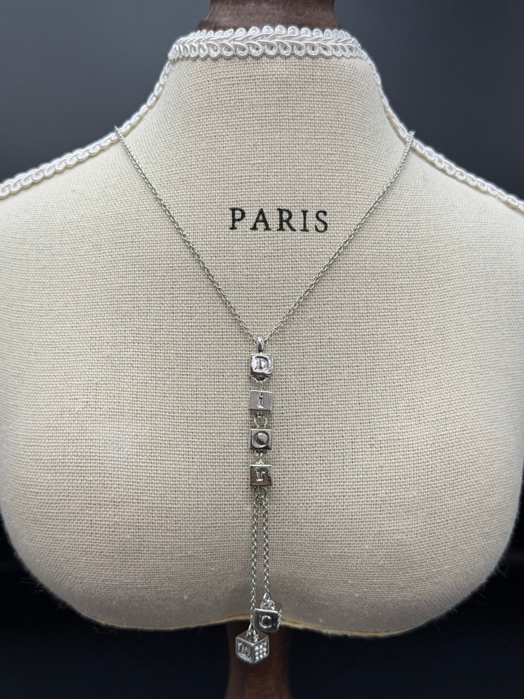 Christian Dior Alphabet Dice Charm Necklace