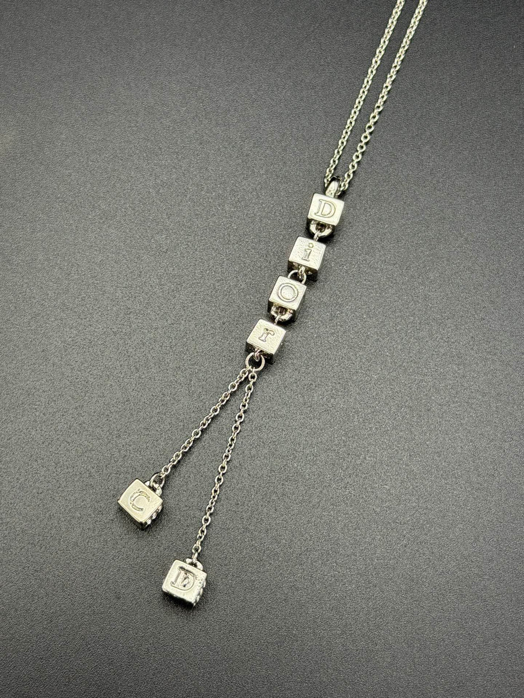 Christian Dior Alphabet Dice Charm Necklace