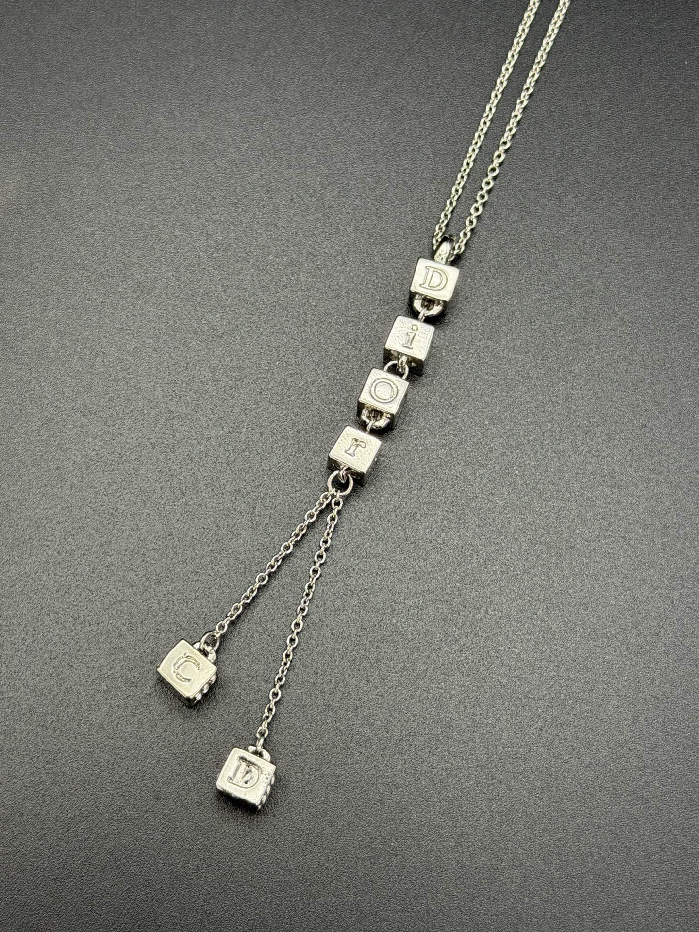 Christian Dior Alphabet Dice Charm Necklace