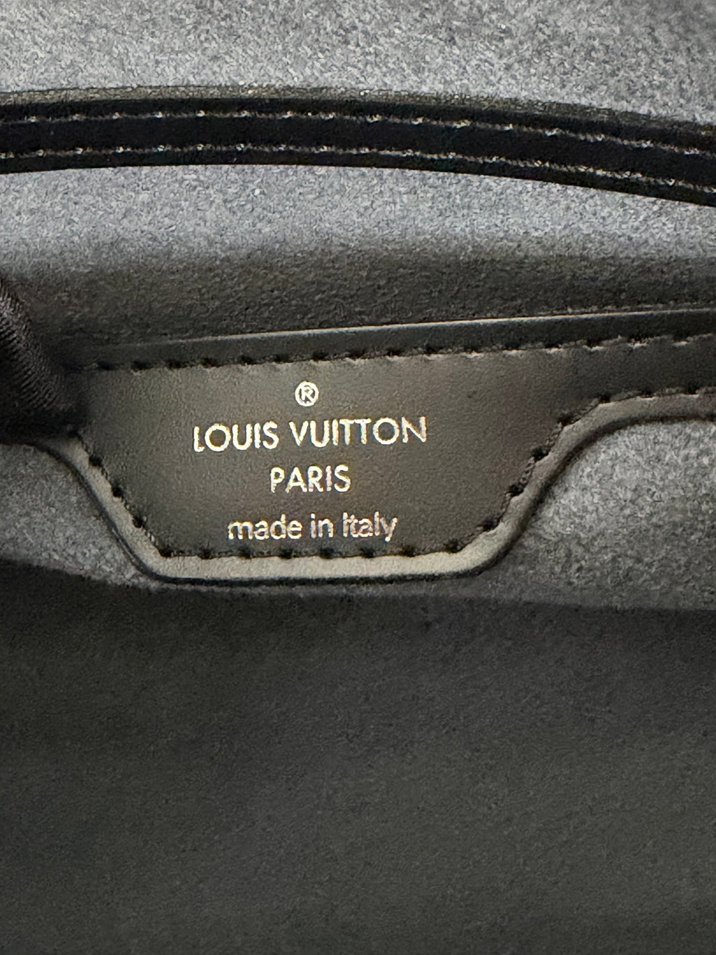 Louis Vuitton Soufflot Epi Handbag  Black Leather LV logo Engraved