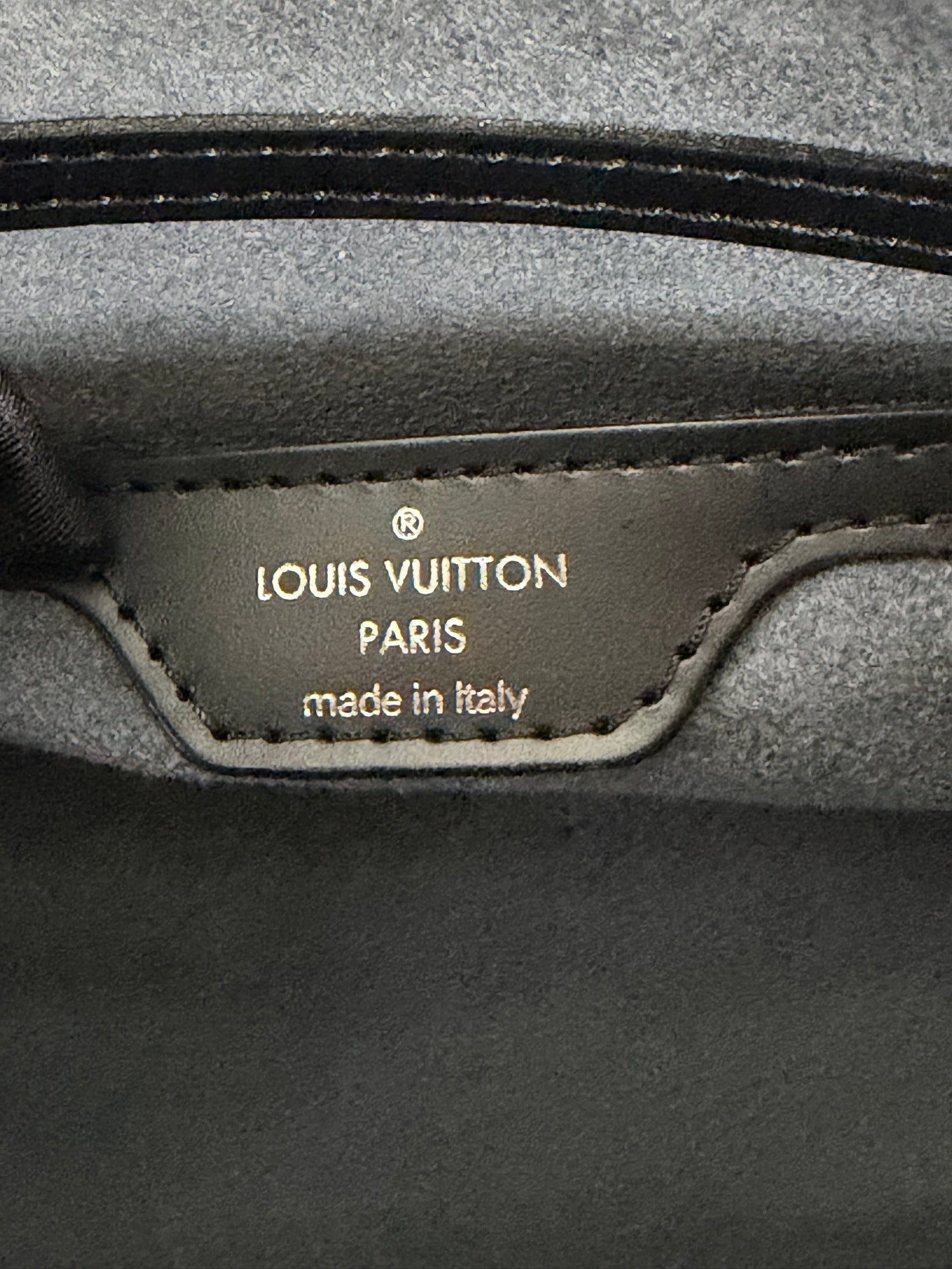 Louis Vuitton Soufflot Epi Handbag  Black Leather LV logo Engraved