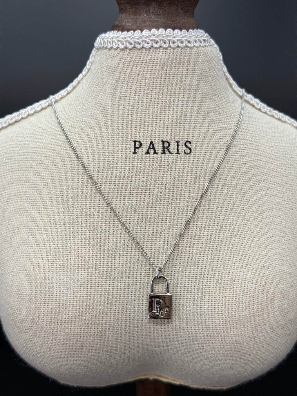 Christian Dior Padlock Pendant Necklace