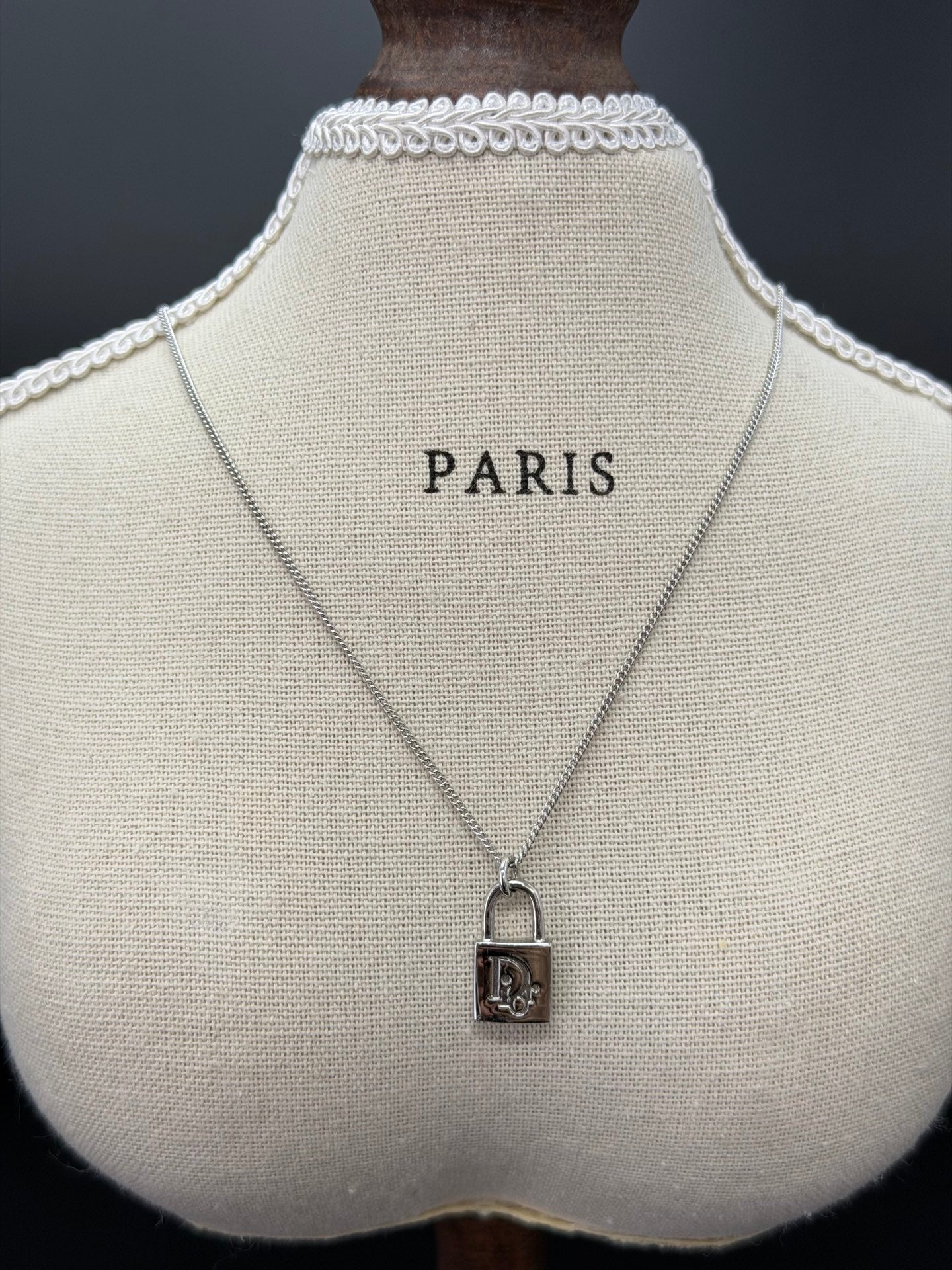 Christian Dior Padlock Pendant Necklace