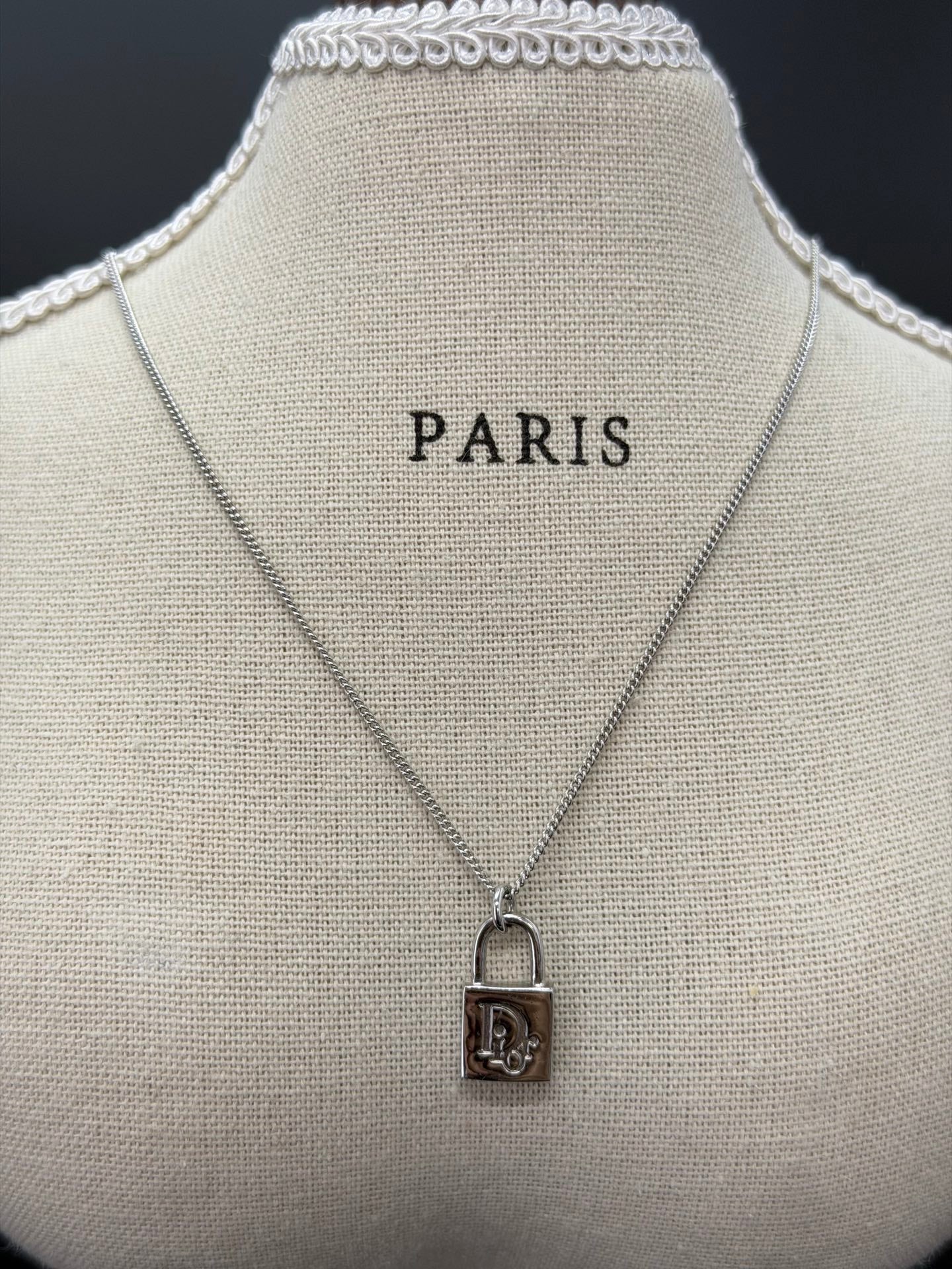 Christian Dior Padlock Pendant Necklace
