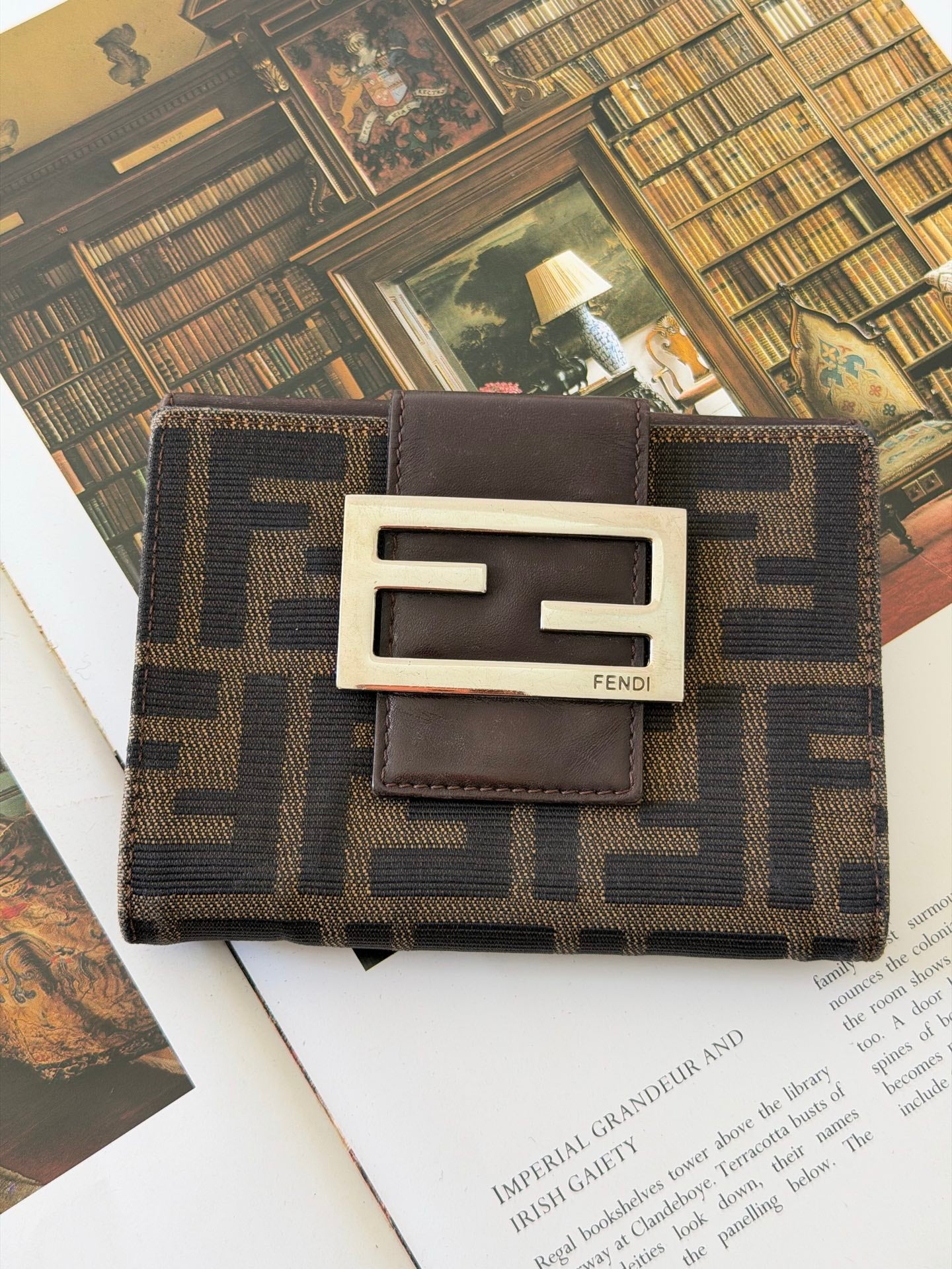 Fendi Zucca FF Flap Compact Wallet