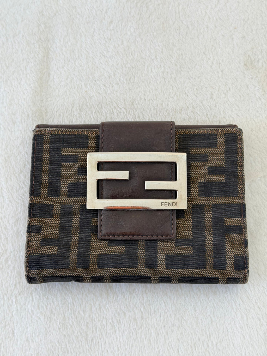 Fendi Zucca FF Flap Compact Wallet