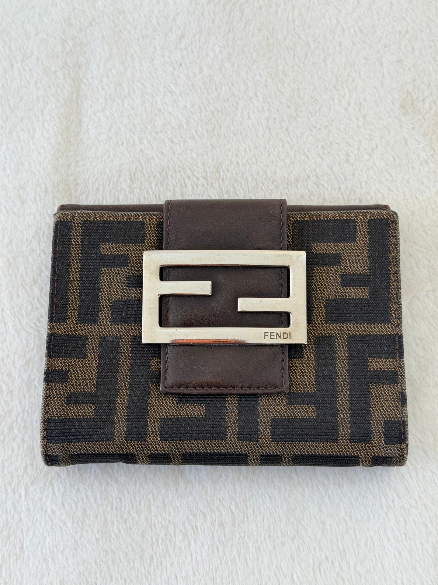 Fendi Zucca FF Flap Compact Wallet