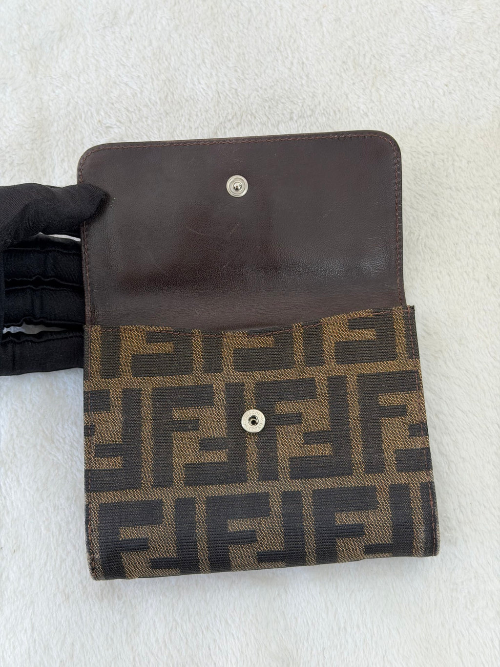 Fendi Zucca FF Flap Compact Wallet