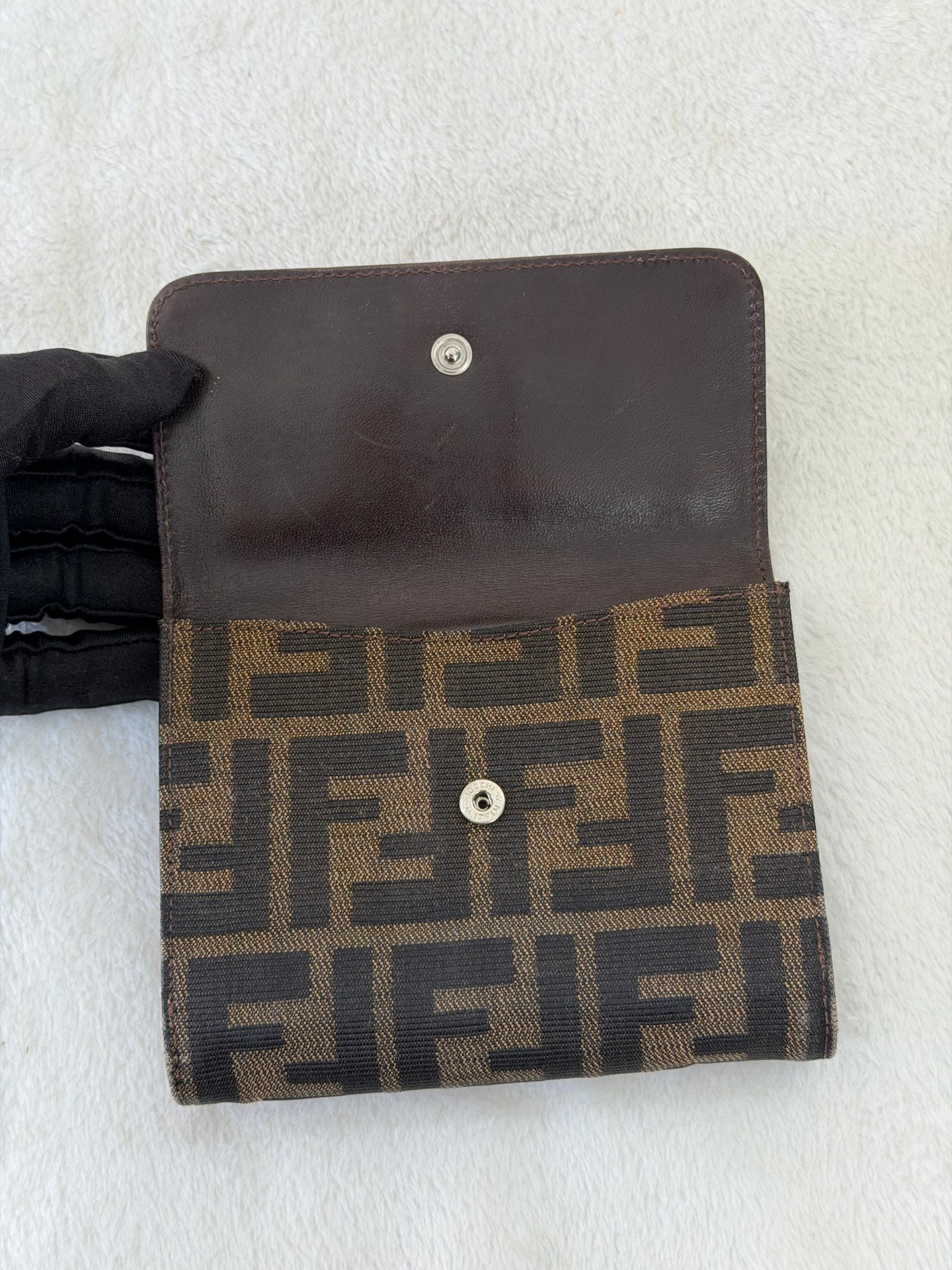 Fendi Zucca FF Flap Compact Wallet
