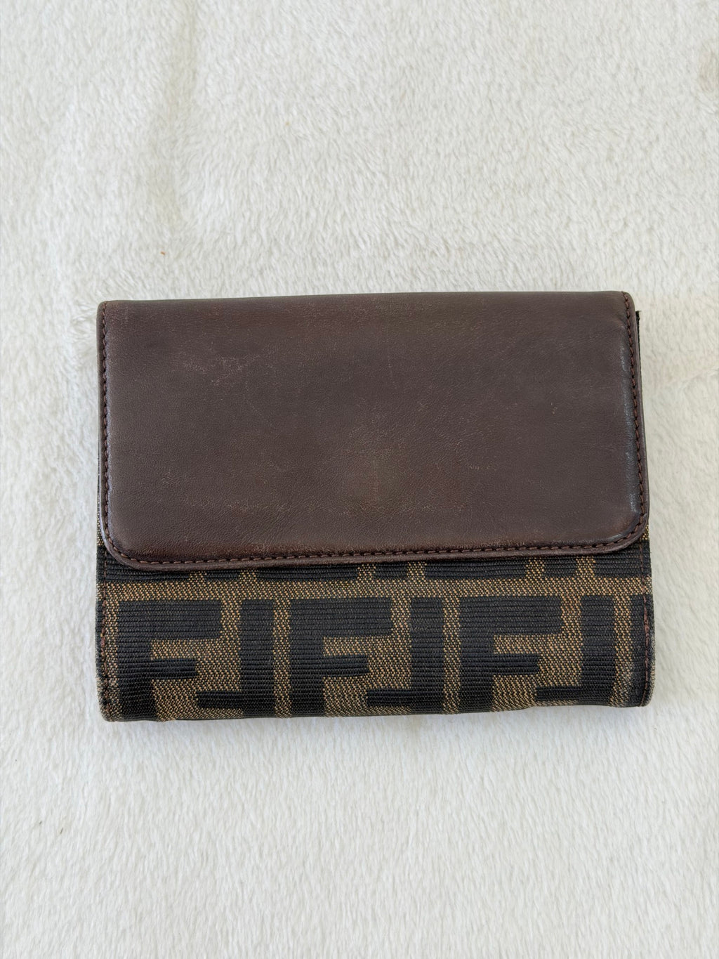 Fendi Zucca FF Flap Compact Wallet