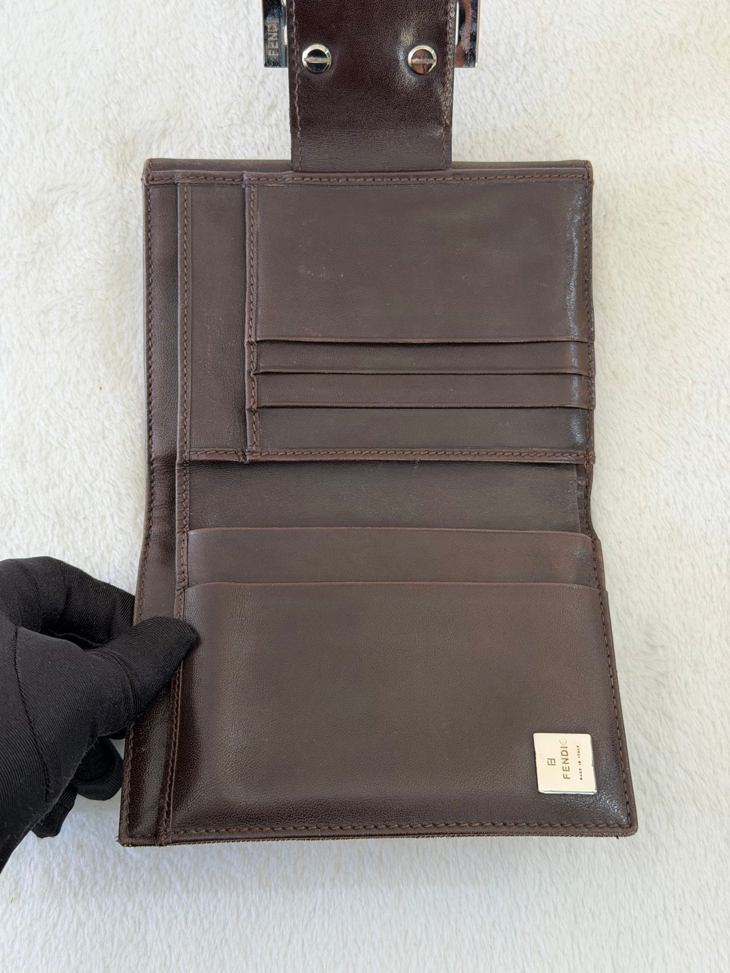 Fendi Zucca FF Flap Compact Wallet