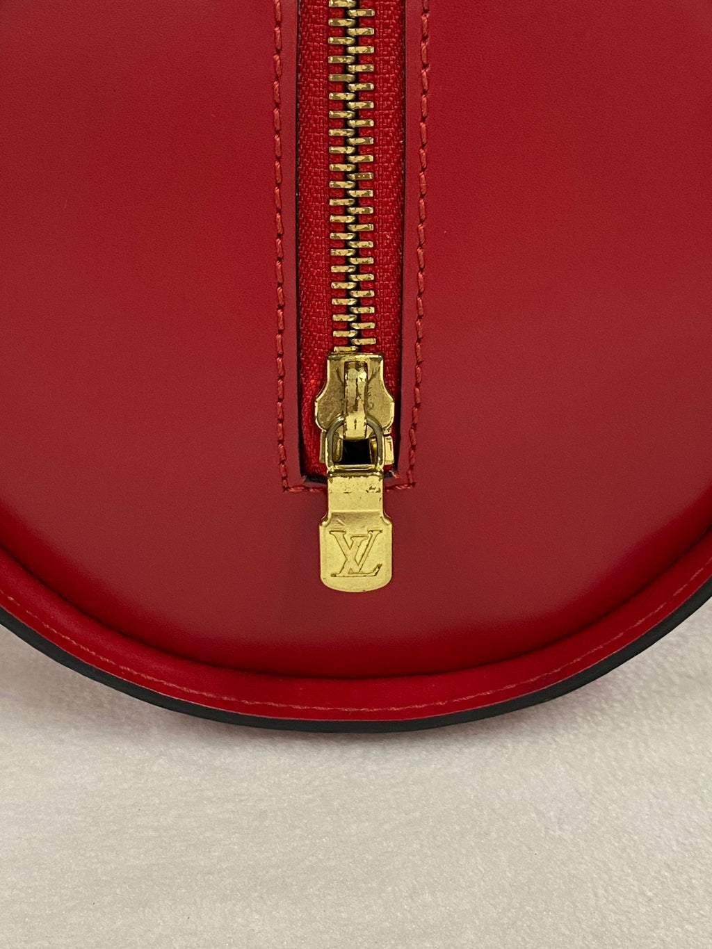 Louis Vuitton Soufflot Epi Handbag  Red Leather LV logo Engraved