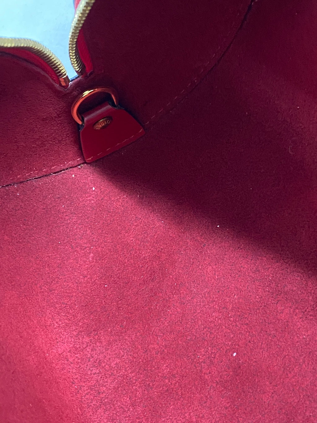 Louis Vuitton Soufflot Epi Handbag  Red Leather LV logo Engraved
