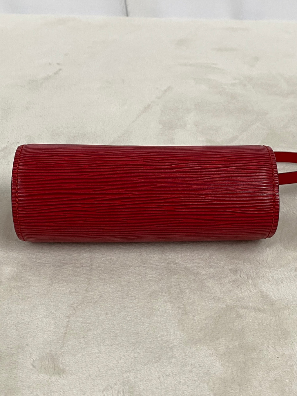 Louis Vuitton Soufflot Epi Handbag  Red Leather LV logo Engraved