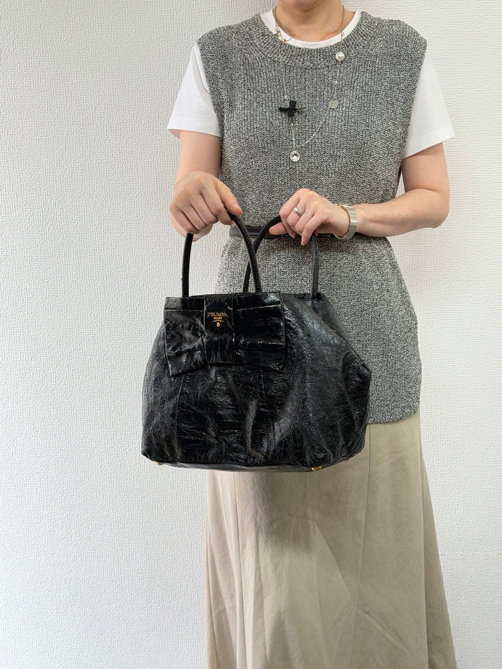 Prada Nappa Fiocco Bow Tote