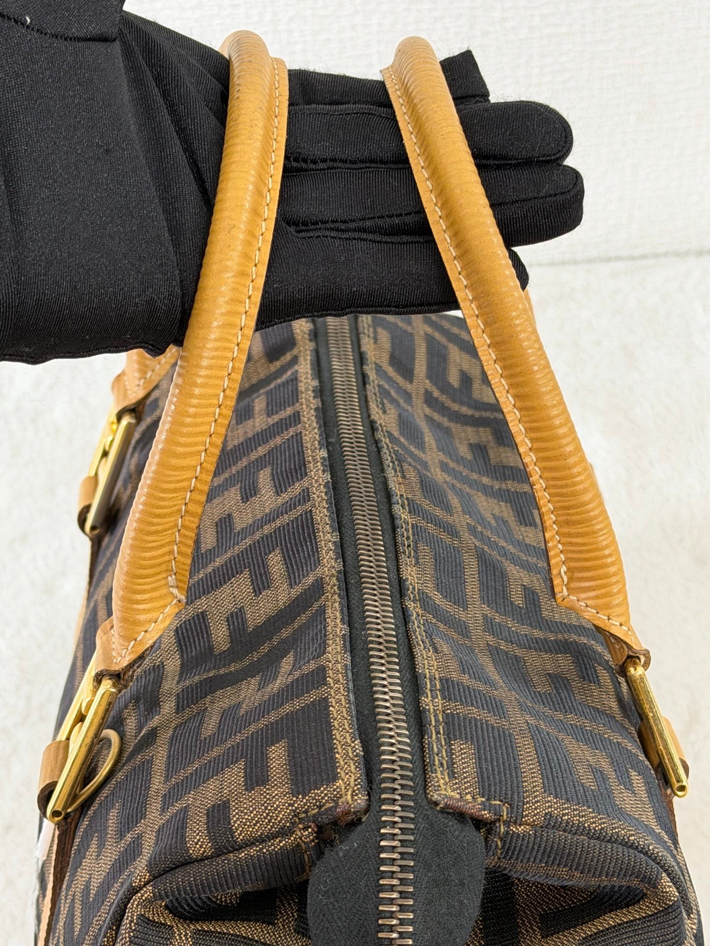 Fendi Zucca Canvas 2WAY Mini Boston Bag.