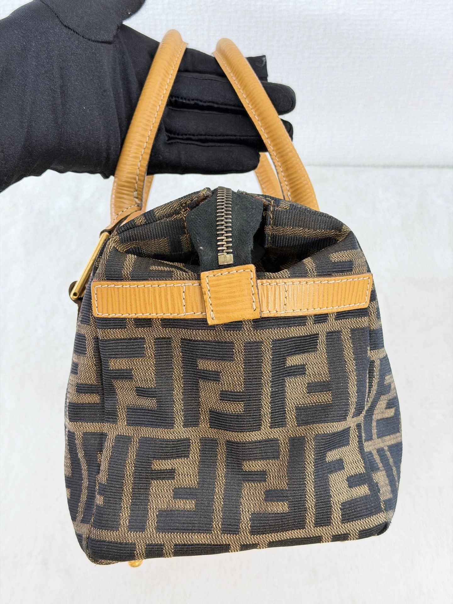 Fendi Zucca Canvas 2WAY Mini Boston Bag.