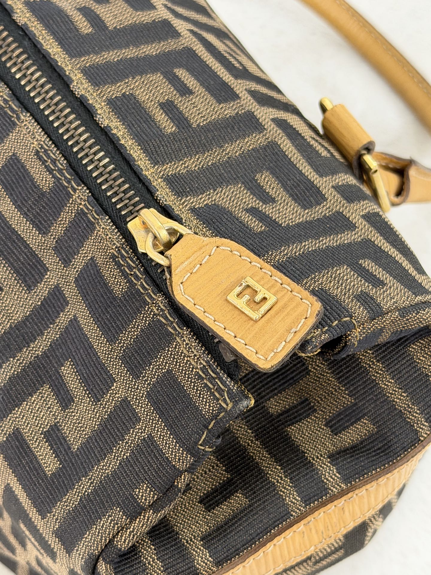 Fendi Zucca Canvas 2WAY Mini Boston Bag.