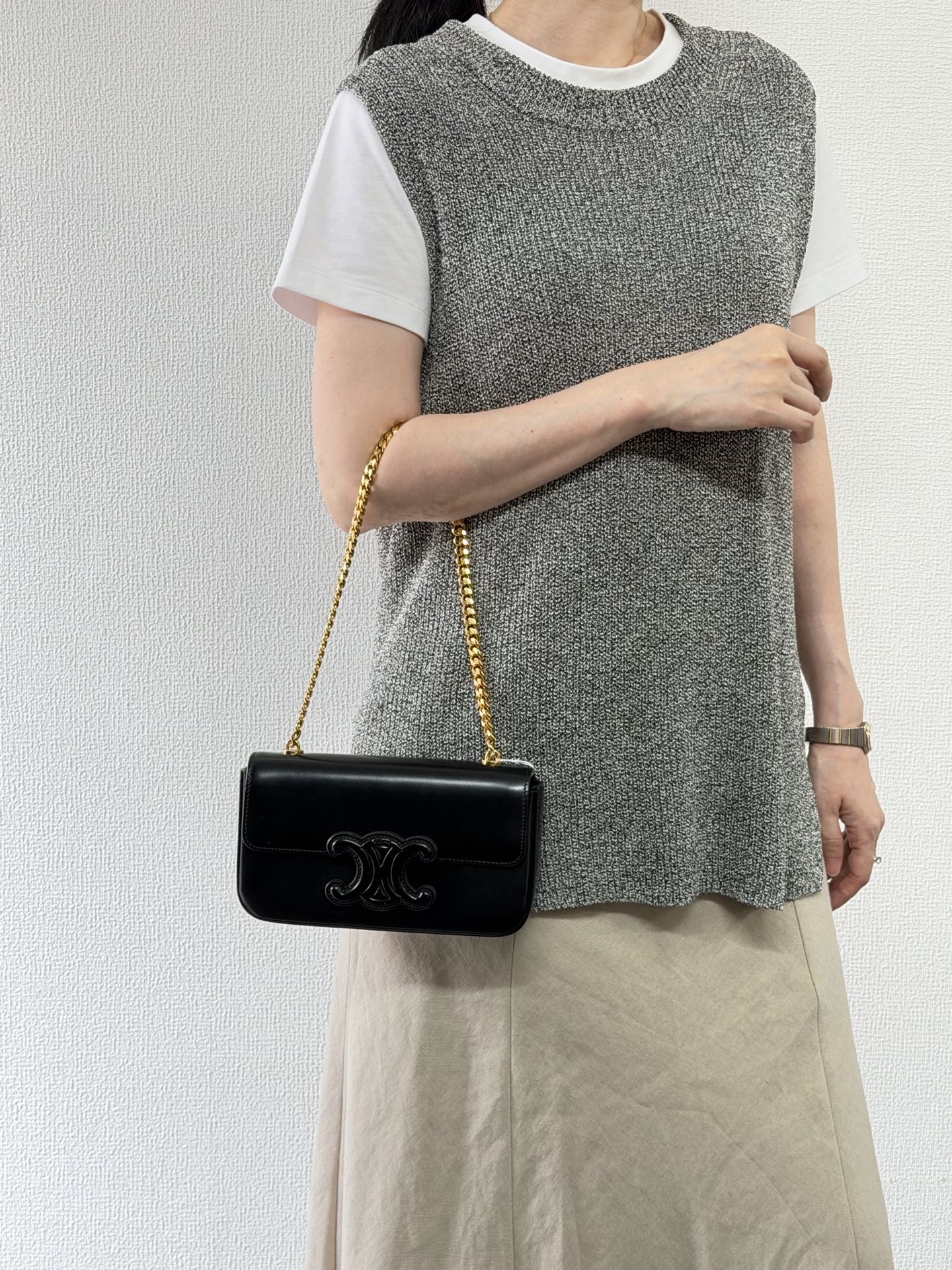 CELINE  Cuir Triomphe Leather Shoulderbag