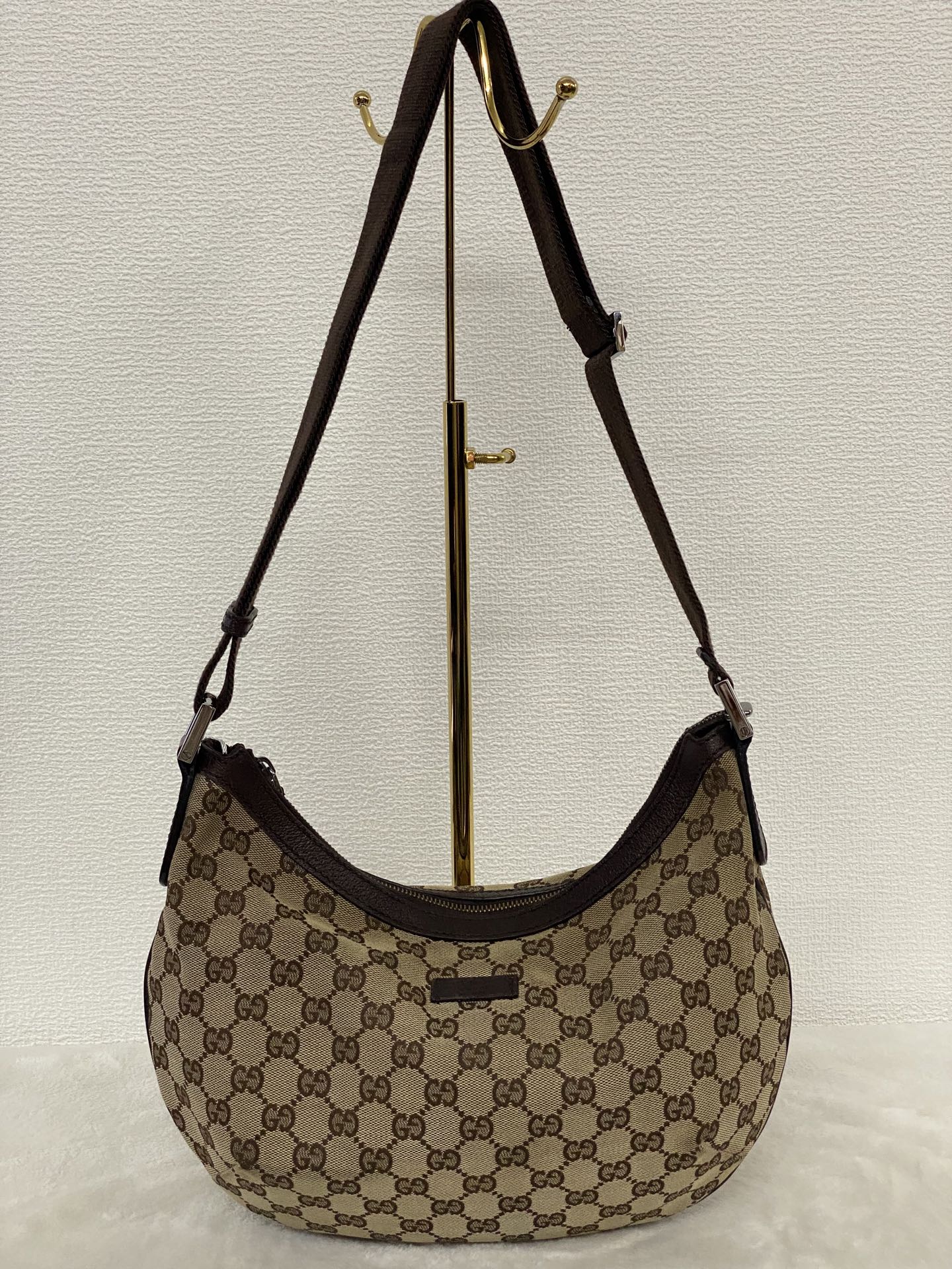 Gucci GG Canvas Half Moon Shoulder Bag