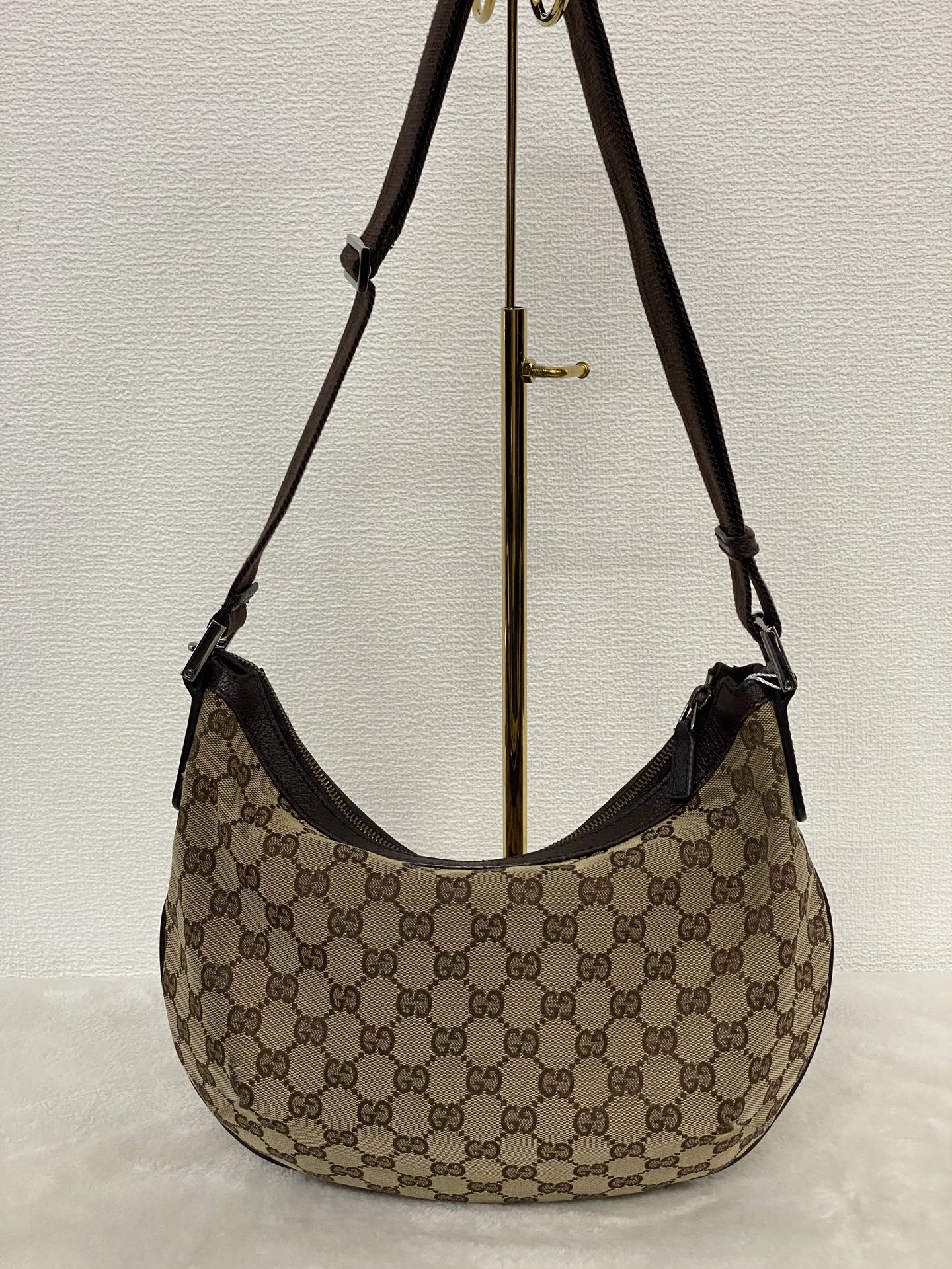 Gucci GG Canvas Half Moon Shoulder Bag
