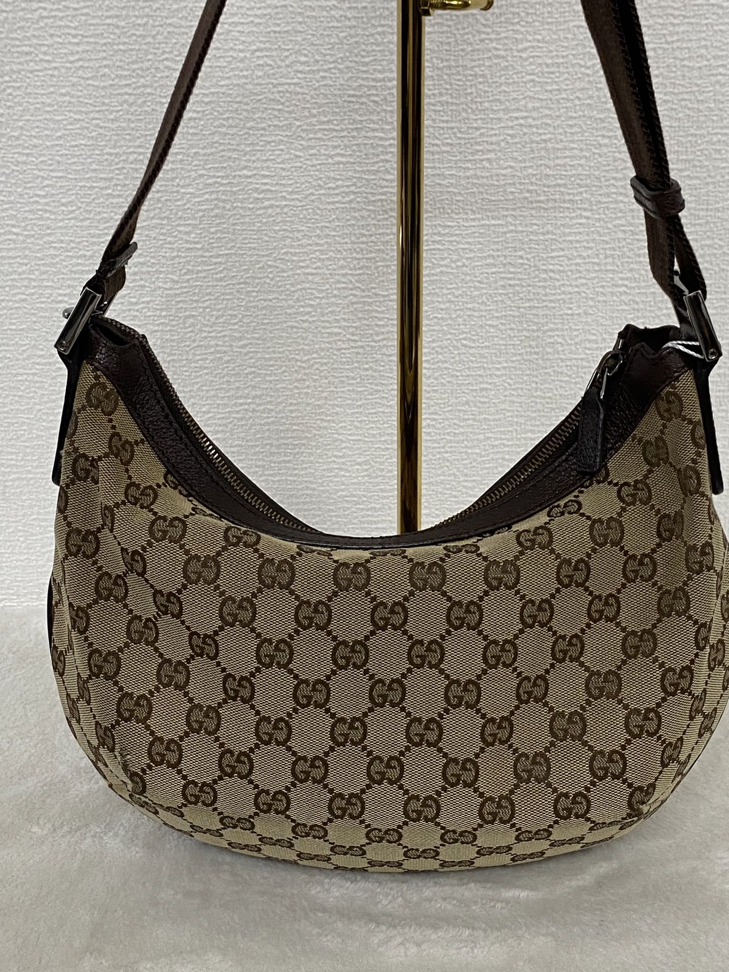 Gucci GG Canvas Half Moon Shoulder Bag