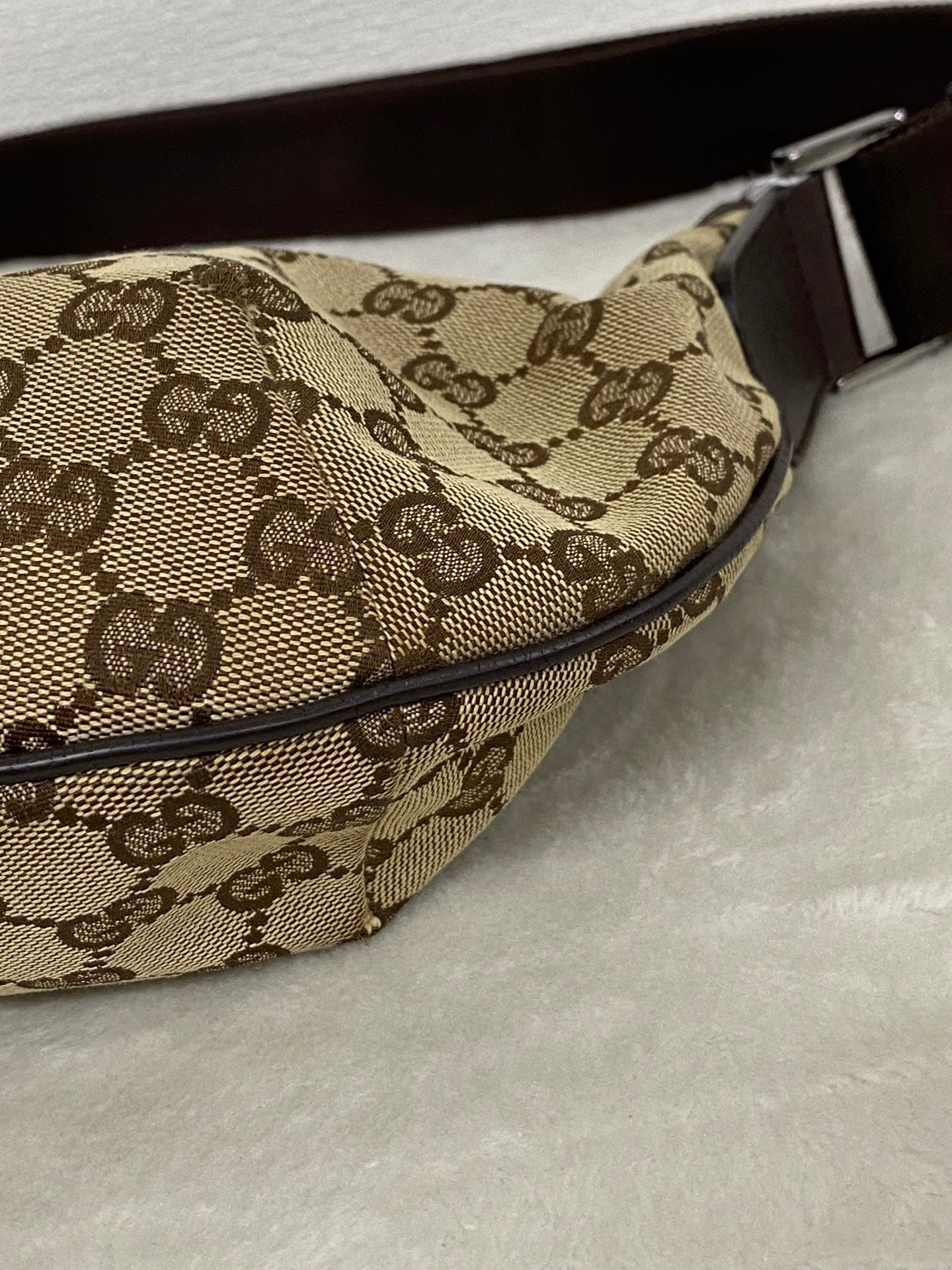 Gucci GG Canvas Half Moon Shoulder Bag