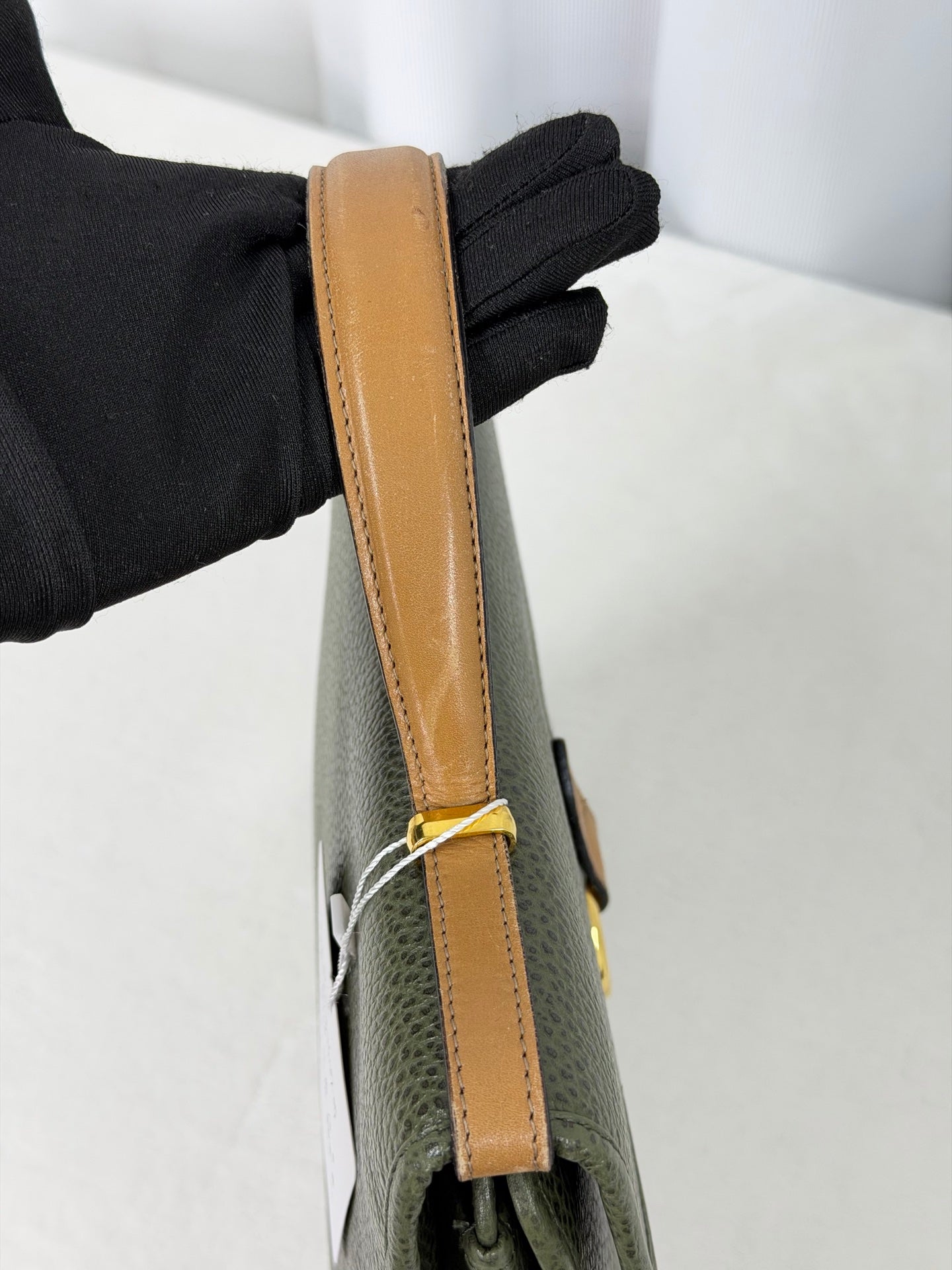 Christian Dior Equestrian Grained Leather Top Handle Flap Bag