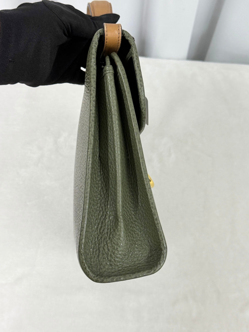 Christian Dior Equestrian Grained Leather Top Handle Flap Bag