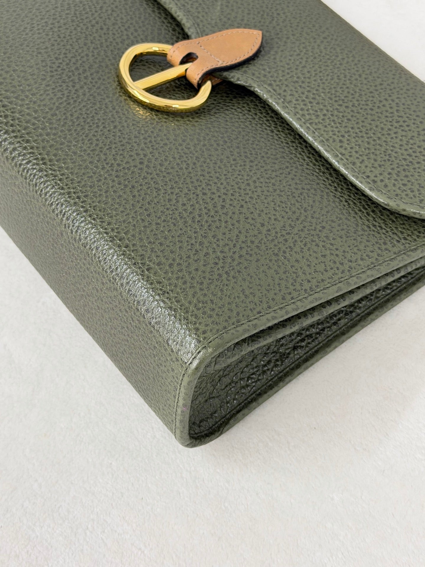 Christian Dior Equestrian Grained Leather Top Handle Flap Bag