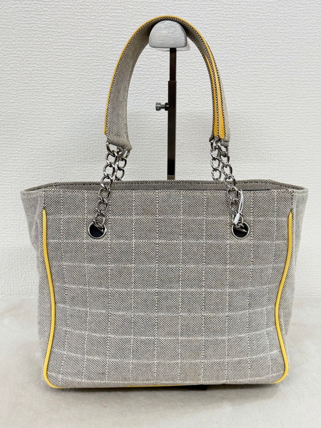 CHANEL Chocolate Bar Camellia No. 5 Canvas Chain Tote Bag