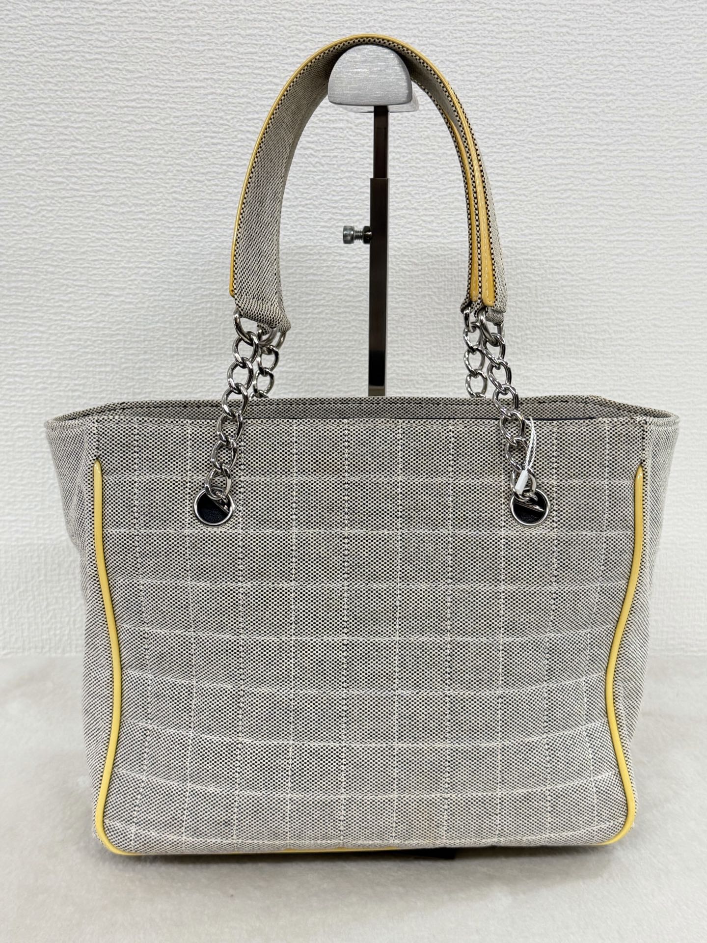 CHANEL Chocolate Bar Camellia No. 5 Canvas Chain Tote Bag