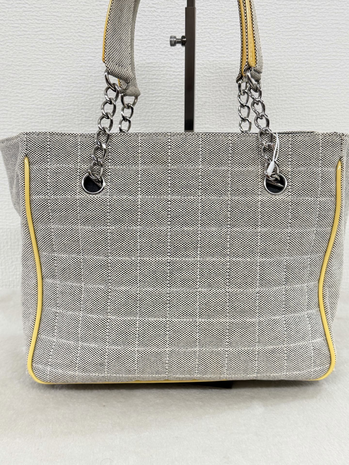 CHANEL Chocolate Bar Camellia No. 5 Canvas Chain Tote Bag