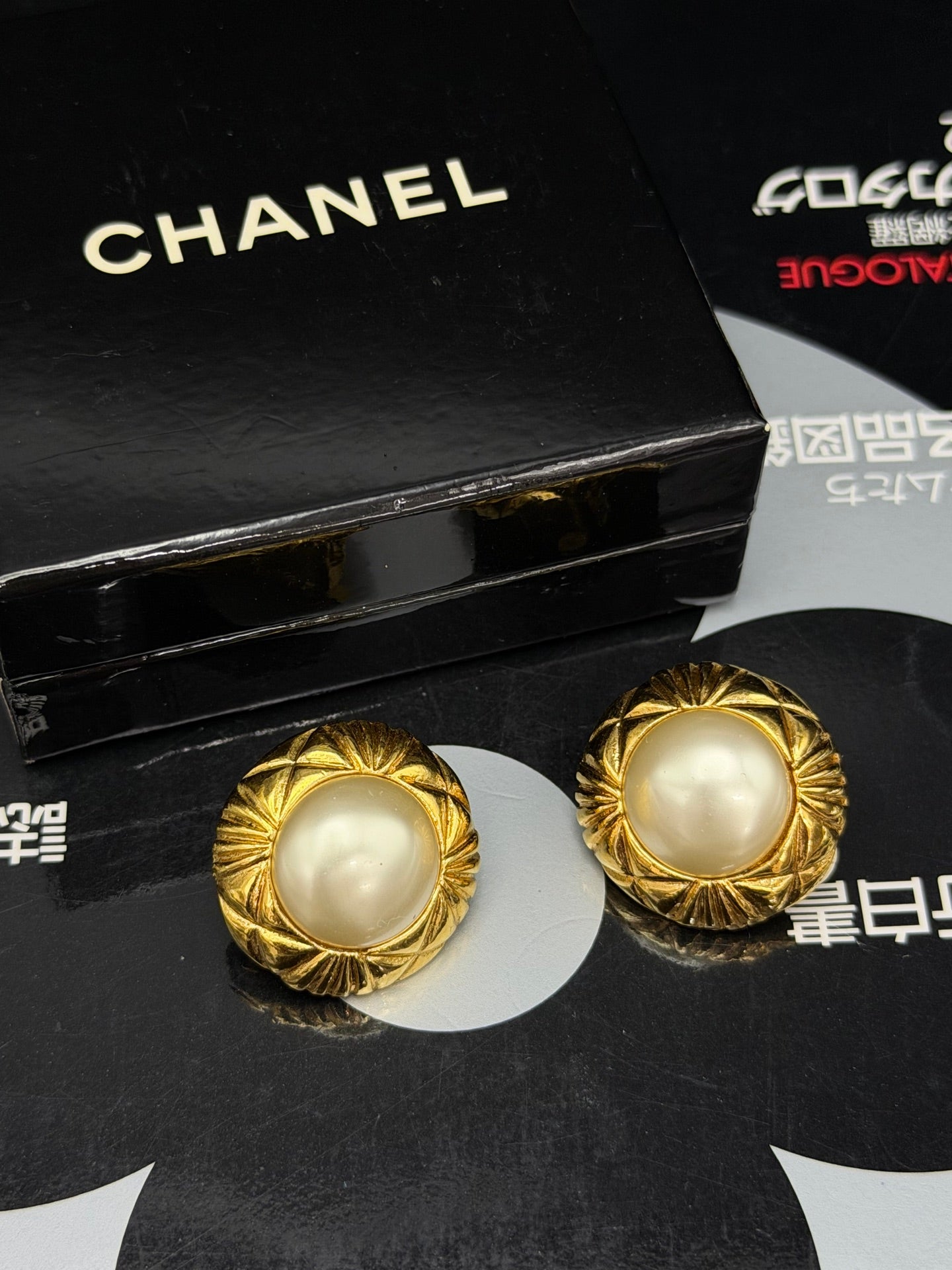 CHANEL Pearl Ear Clips