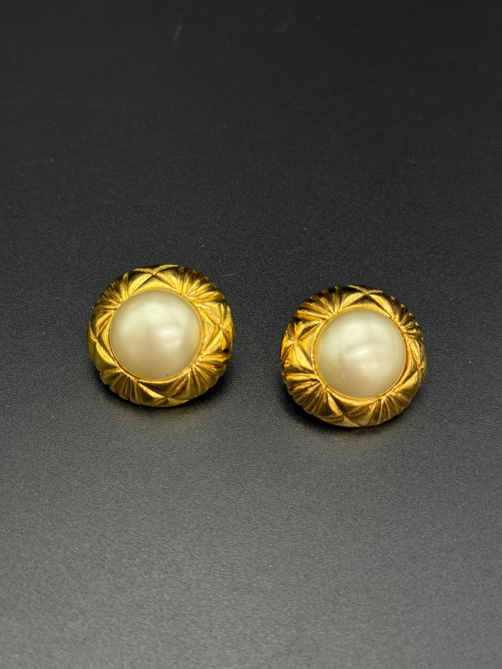 CHANEL Pearl Ear Clips