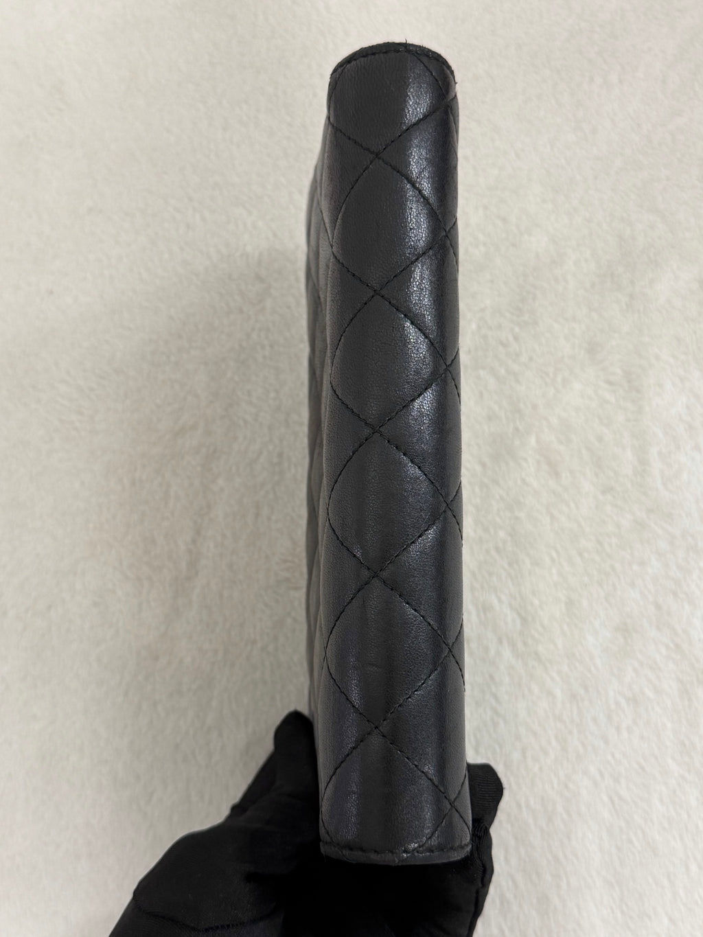 CHANEL Quilted Bifold Leather Wallet