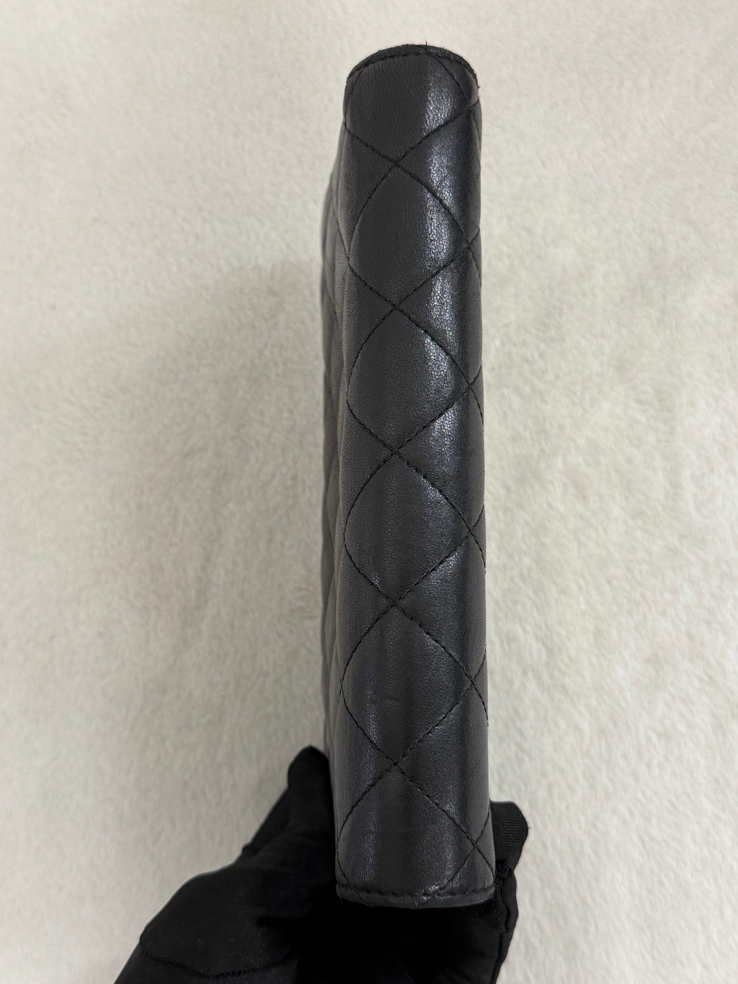 CHANEL Quilted Bifold Leather Wallet