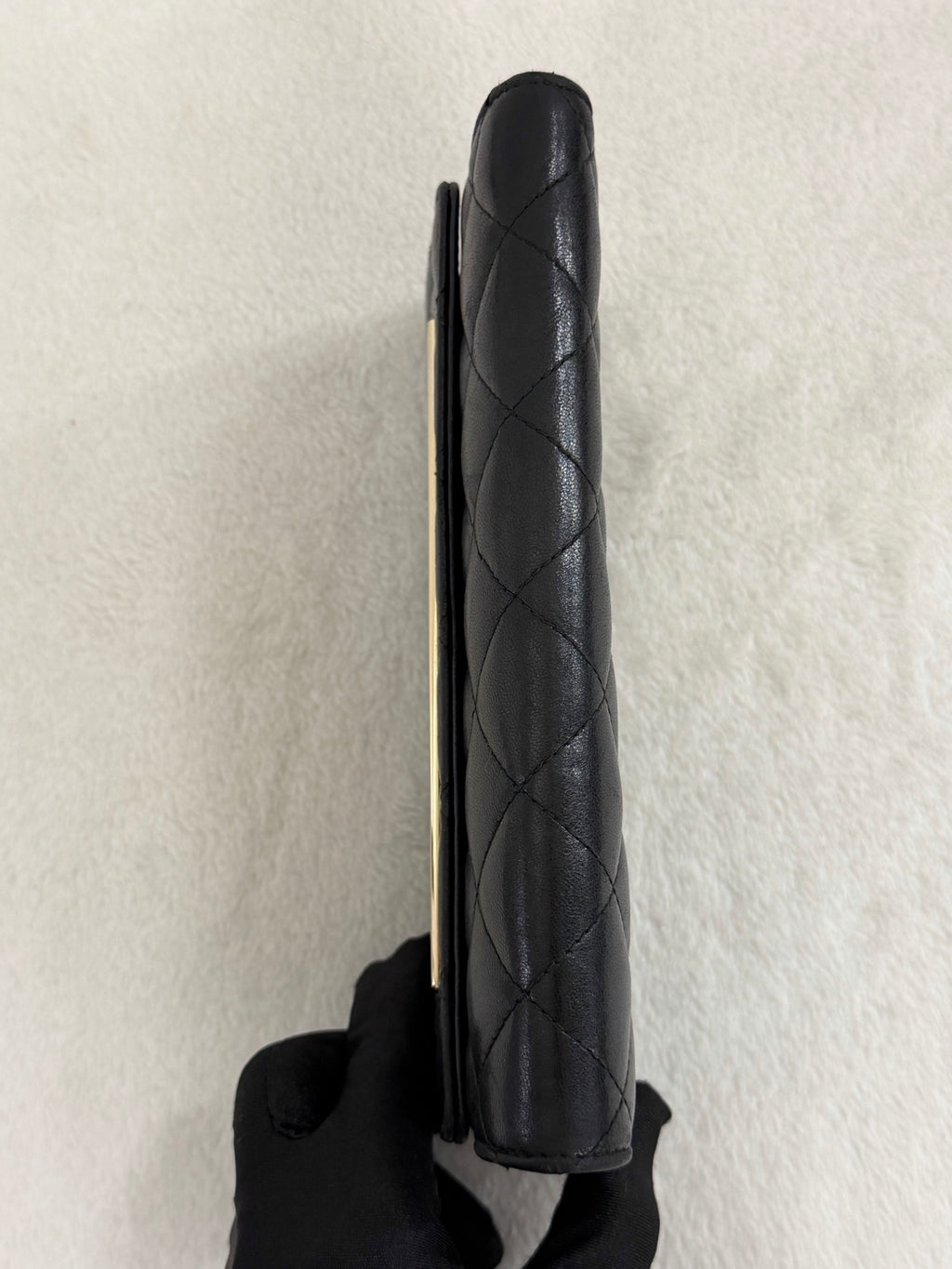 CHANEL Quilted Bifold Leather Wallet