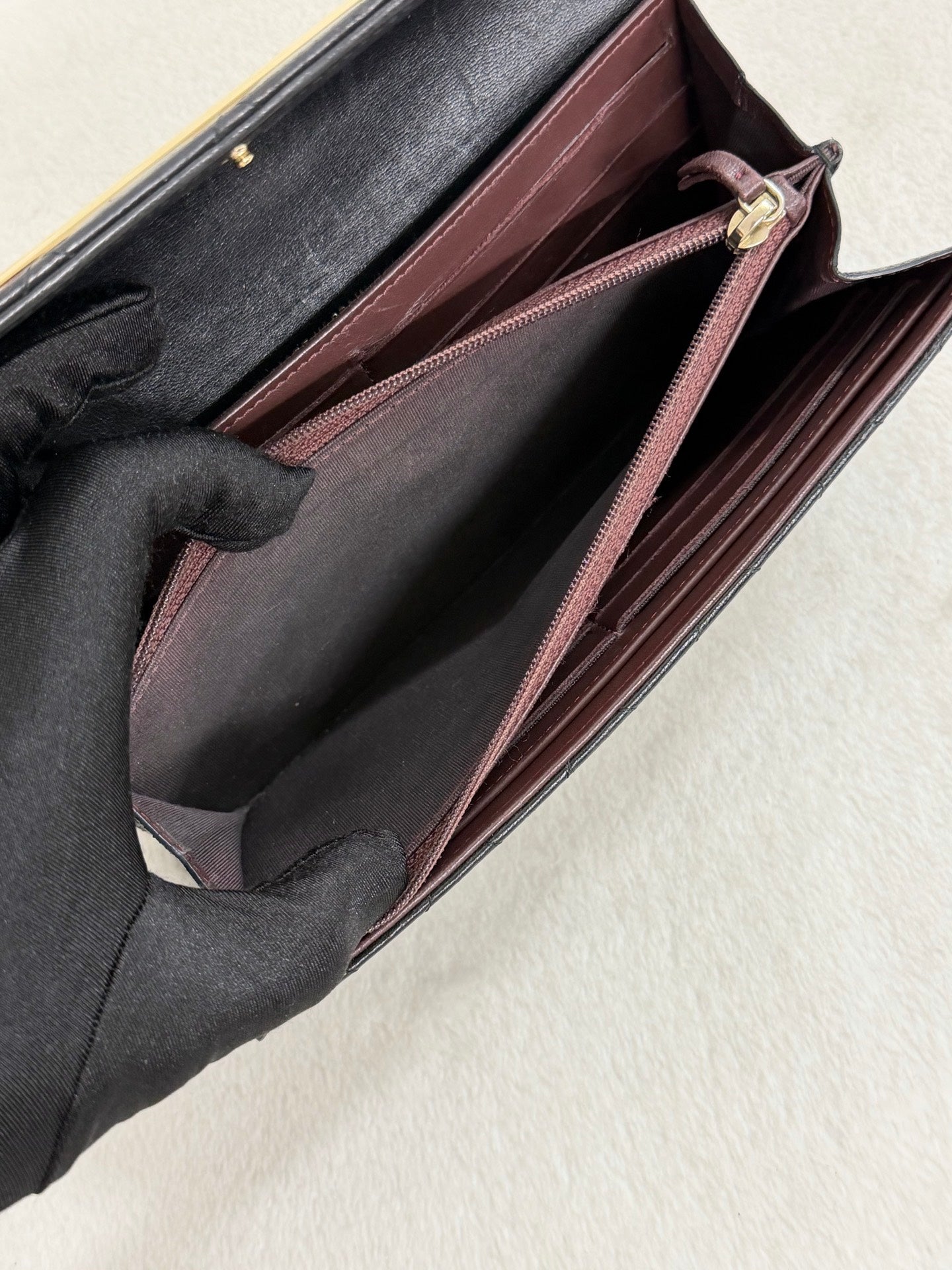 CHANEL Quilted Bifold Leather Wallet