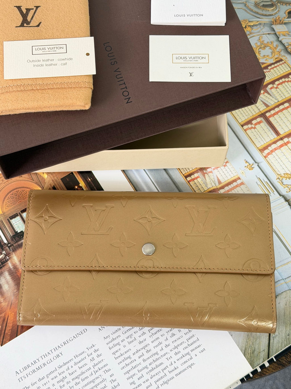 LOUIS VUITTON Monogram Trifold Patent Wallet