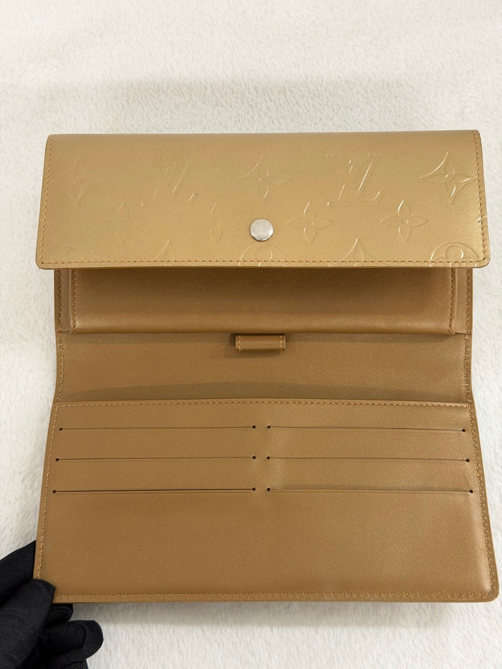 LOUIS VUITTON Monogram Trifold Patent Wallet