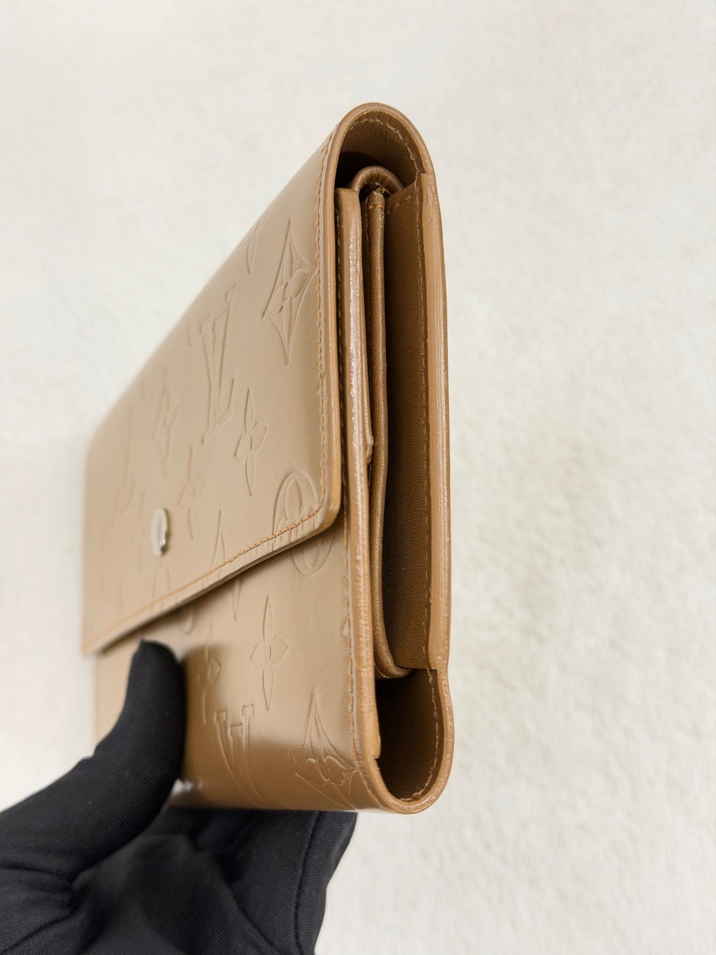 LOUIS VUITTON Monogram Trifold Patent Wallet