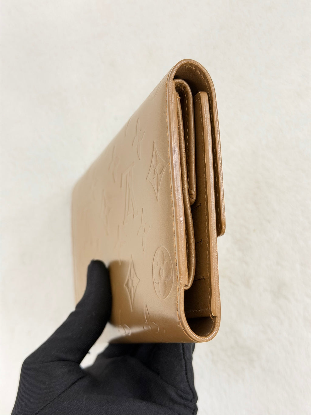 LOUIS VUITTON Monogram Trifold Patent Wallet