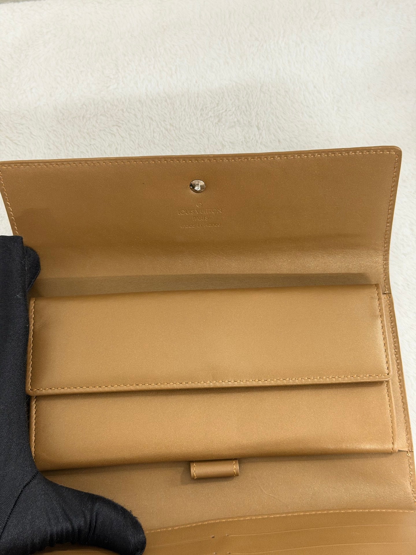LOUIS VUITTON Monogram Trifold Patent Wallet
