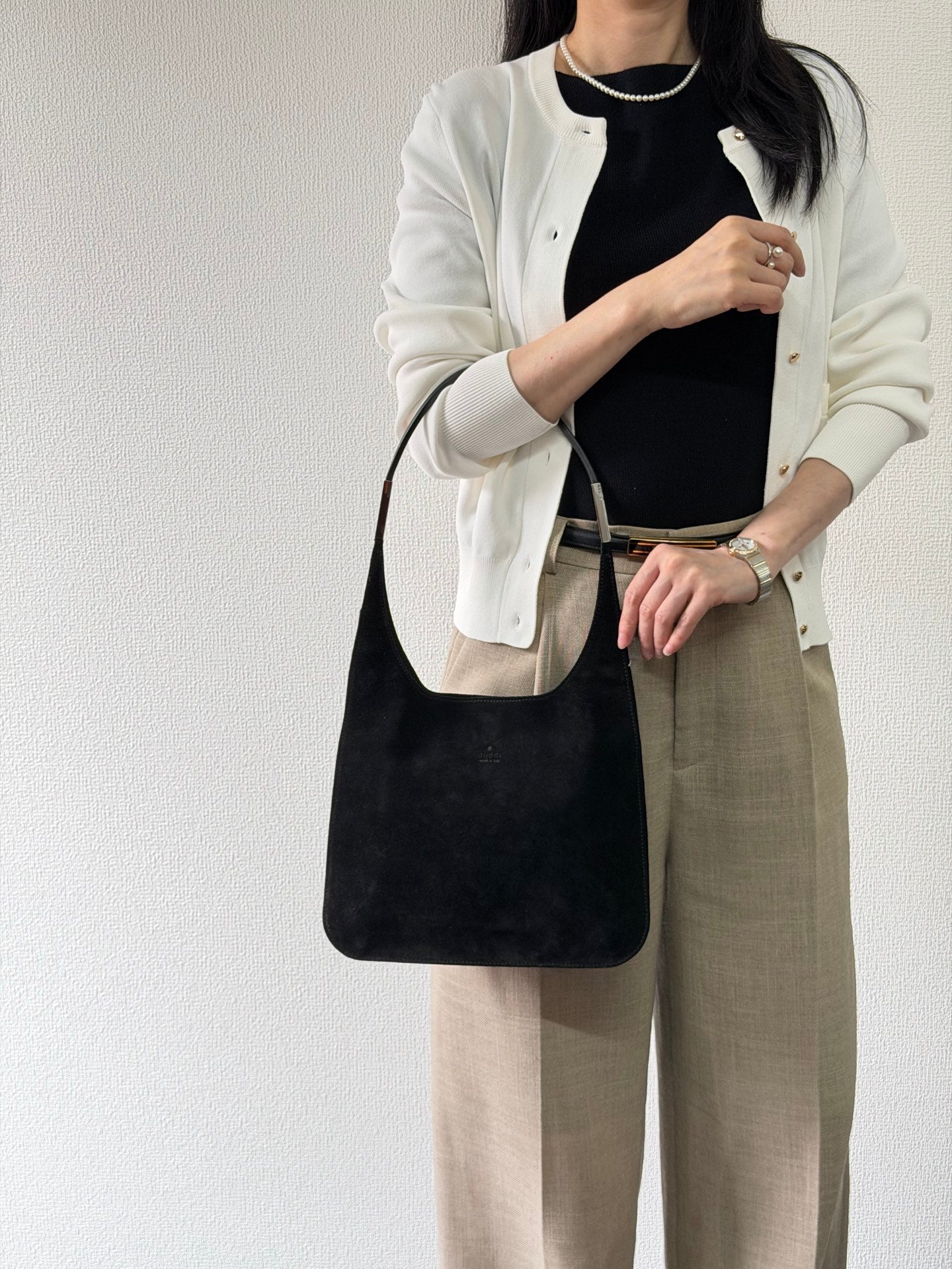 Gucci Black Suede Shoulder Bag